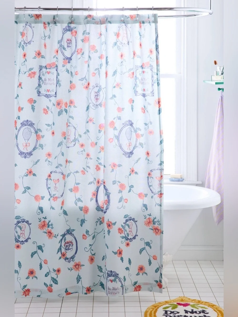 Urban Outfitters Finely Floral Frame Shower Curtain